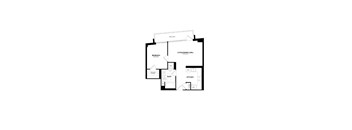 A black and white image of a house floor plan.