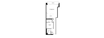 A black and white drawing of a house floor plan.