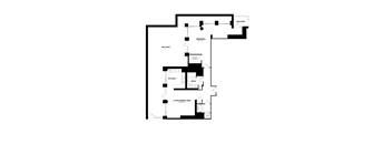 A black and white image of a floor plan for a home.