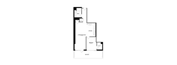 A black and white image of a floor plan for a home.