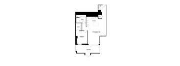 A black and white image of a house floor plan.