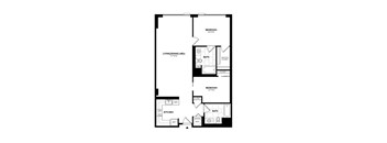 A black and white image of a floor plan for a home.