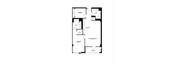 A black and white image of a floor plan for a house.