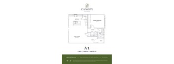 A floor plan for a 1 bedroom, 1 bathroom home that is 746 square feet.