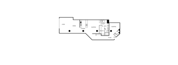 A floor plan of a home with labeled rooms such as living, dining, and sleeping.