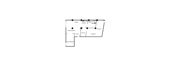A diagram of a house layout with labeled rooms.