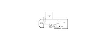 A floor plan of a house with a two-story sleeping area, dining, living, laundry, bath, foyer, and private courtyard.