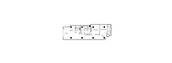 A floor plan of a house with labeled rooms.