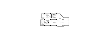 A floor plan of a house with a laundry room attached.