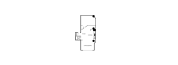A drawing of a floor plan of a small apartment.