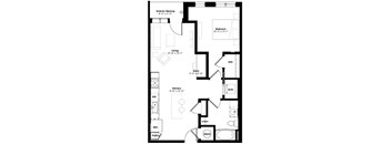 A black and white image of a floor plan for a home.