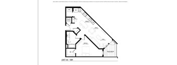 A black and white floor plan of a residential unit.