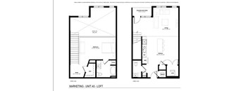 Two floor plans for a loft apartment are shown.