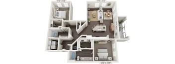 A 3D floor plan of a two-story house with dimensions 12'2" x 12'0".