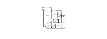 A black and white floor plan of a house with labeled rooms.
