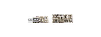 Two images of a floor plan of an apartment.