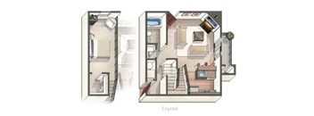 A drawing of a house with the name Crystal written below it.