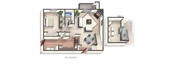 A drawing of a floor plan for a property named Rio Grande.
