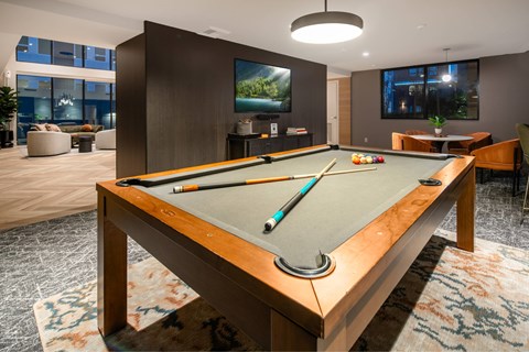 A pool table