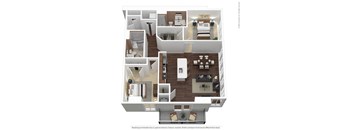 A floor plan of a house with a living room, dining room, kitchen, and bedrooms.