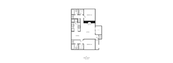 A floor plan of a two bedroom apartment.