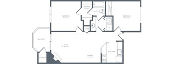 A black and white image of a house floor plan.