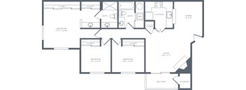 A black and white image of a floor plan for a house.