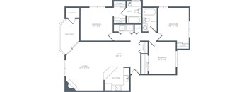 A black and white image of a house floor plan.
