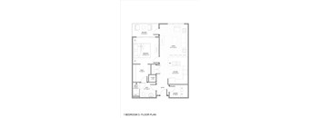 A floor plan of a one bedroom apartment.