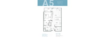 A floor plan for an apartment labeled A5 with a bed and bath.