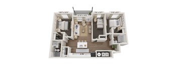 A 12'10" x 14'5" bedroom with a white bed and a white dresser.