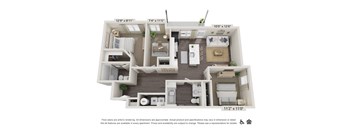 A floor plan of an apartment with dimensions and room labels.