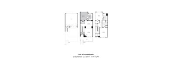 A floor plan for a 2 bedroom, 2.5 bath home that is 1519 square feet.