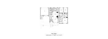 A black and white image of a floor plan for a 3 bedroom, 2.5 bath home that is 1611 square feet.