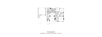 A floor plan for a 3 bedroom, 2.5 bath home with a garage.