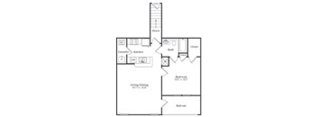 A black and white image of a floor plan for a home.