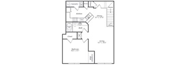 A black and white image of a floor plan for a home.