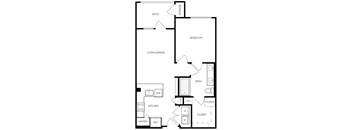 A black and white image of a house floor plan.