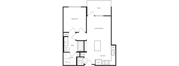 A black and white image of a house floor plan.