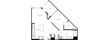 A black and white diagram of a house layout with labeled rooms.