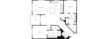 A black and white image of a house floor plan.