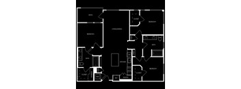 A black and white image of a house floor plan with labeled rooms.