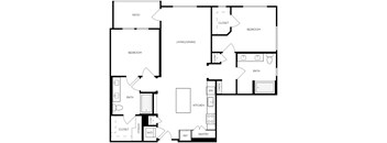 A black and white image of a house floor plan.