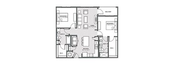 A black and white image of a house floor plan.