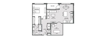 A floor plan of a house with labeled rooms and dimensions.