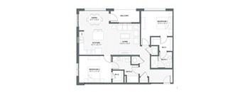 A black and white image of a house floor plan.