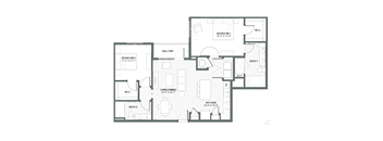 A floor plan of a house with labeled rooms and dimensions.