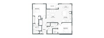 A floor plan of a house with labeled rooms and dimensions.
