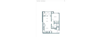 A floor plan of a one bedroom apartment.