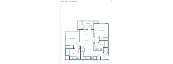 A floor plan of a two bedroom apartment.